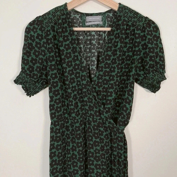 URBAN OUTFITTER | GREEN ANNA  CREPE WRAP MINI DRESS - Picture 6 of 15